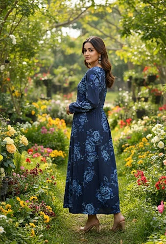 Navy floral frock