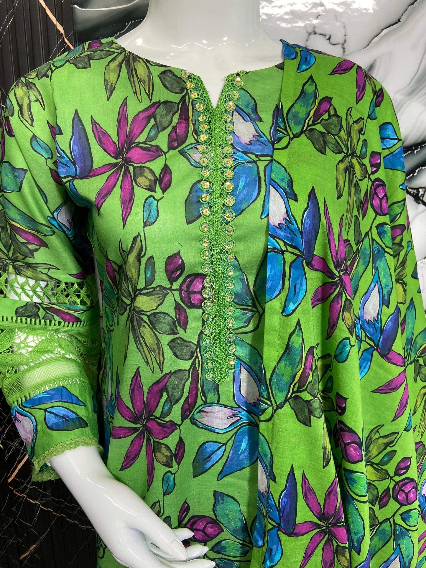 Green Flow - 3Piece Stitched