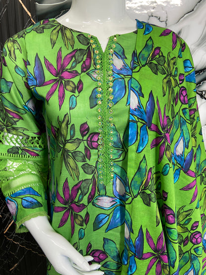 Green Flow - 3Piece Stitched