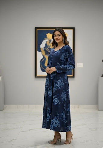 Navy floral frock